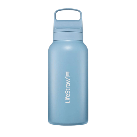 LifeStraw Water Bottle 1 L / Icelandic Blue Go 2.0 Stainless Steel Water Filter Bottle LGV41SBLWW