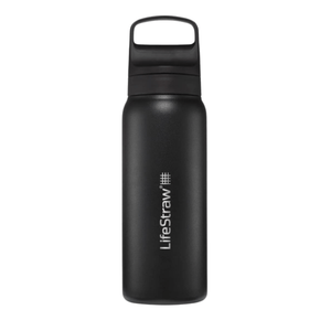 LifeStraw Water Bottle 700 ml / Black Go 2.0 Stainless Steel Water Filter Bottle LGV42SBKWW