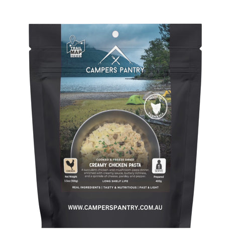 Campers Pantry Dehydrated Meals Single Serve / Creamy Chicken Pasta Freeze-dried Expedition Meals CPCCP10024