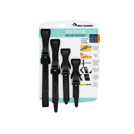 Sea to Summit TPU Strap Black Stretch-Loc TPU Strap 20mm - 4 Pack ATD2079-07120121